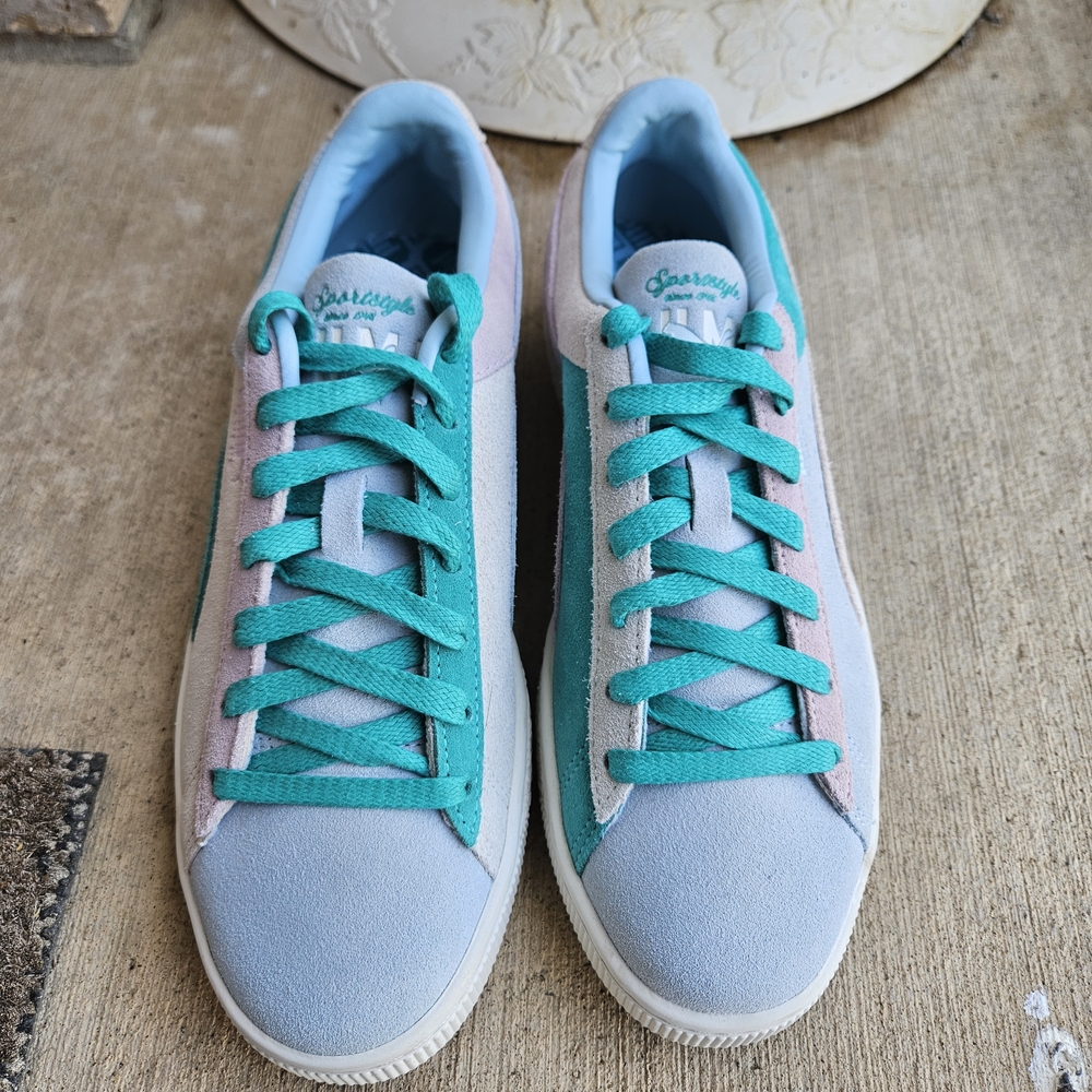 Puma Teal and Light Blue Men's Sneakers